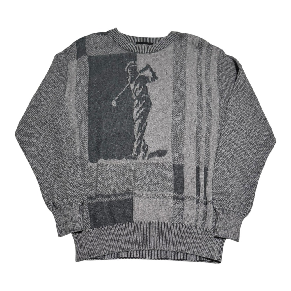 Vintage Fairway Outfitters 100% Cotton Golf‎ Swing Gray Sweater Men's Medium